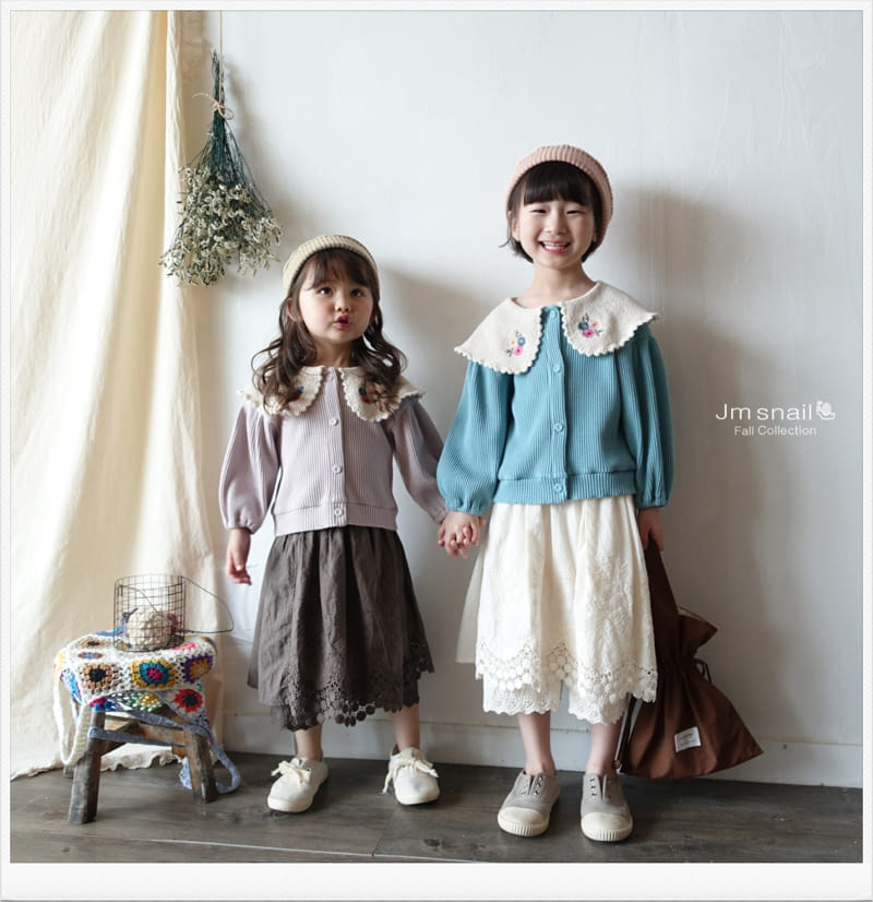 Jm Snail - Korean Children Fashion - #childofig - Flower Embroidery Cardigan - 5