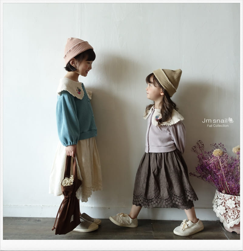Jm Snail - Korean Children Fashion - #childofig - Flower Embroidery Cardigan - 6