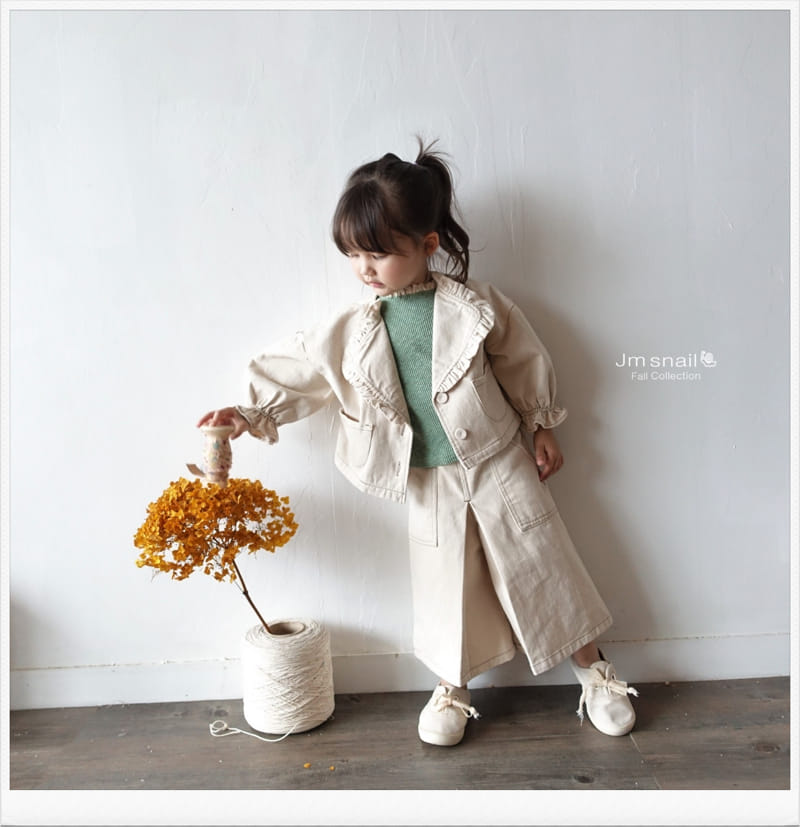 Jm Snail - Korean Children Fashion - #childofig - Denim Frill Jacket - 11