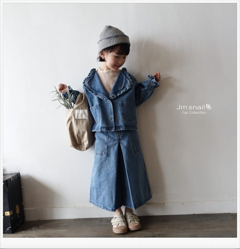 Jm Snail - Korean Children Fashion - #childrensboutique - Denim Frill Jacket - 12