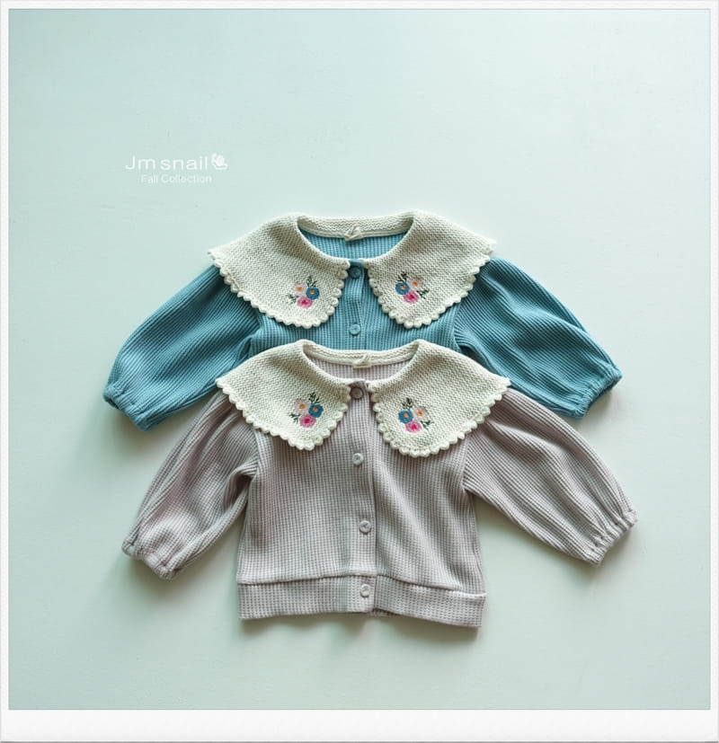 Jm Snail - Korean Children Fashion - #designkidswear - Flower Embroidery Cardigan - 8