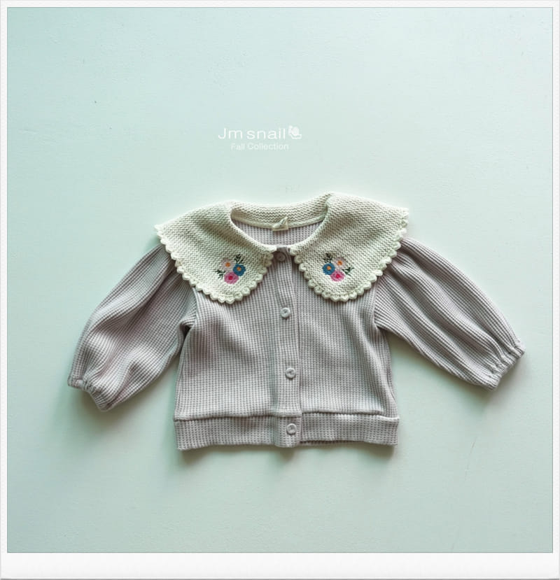 Jm Snail - Korean Children Fashion - #kidsshorts - Flower Embroidery Cardigan - 11