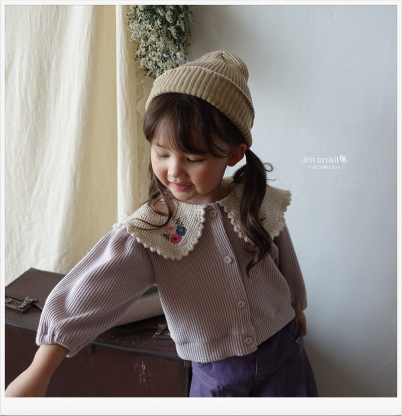 Jm Snail - Korean Children Fashion - #minifashionista - Flower Embroidery Cardigan - 4