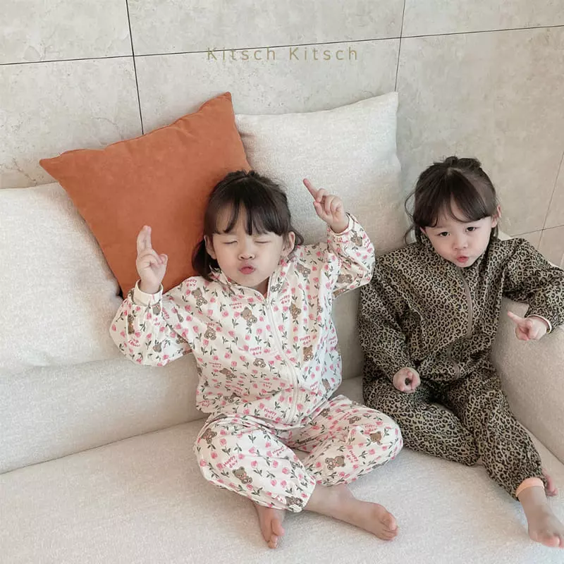 Kitsch Kitsch - Korean Children Fashion - #childofig - Pattern Windbreaker Top Bottom Set - 4