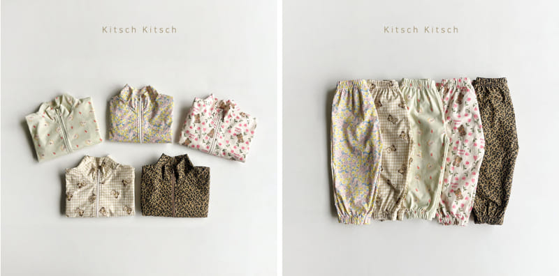 Kitsch Kitsch - Korean Children Fashion - #minifashionista - Pattern Windbreaker Top Bottom Set