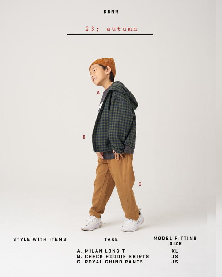 Kurenard - Korean Children Fashion - #childrensboutique - Check Hoody Shirt - 5