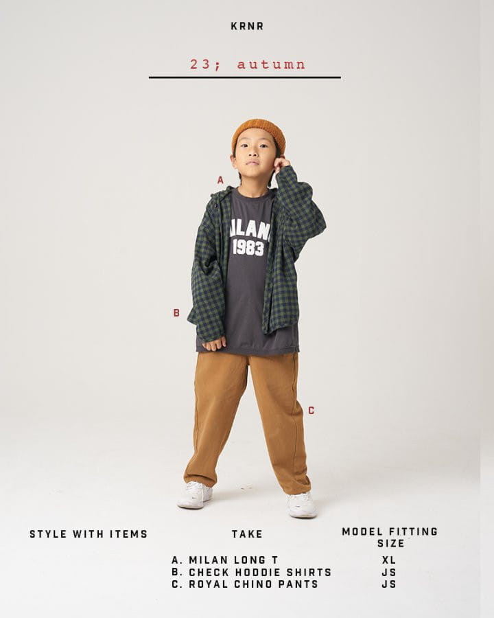 Kurenard - Korean Children Fashion - #designkidswear - Check Hoody Shirt - 6
