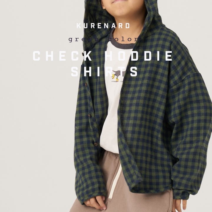 Kurenard - Korean Children Fashion - #stylishchildhood - Check Hoody Shirt - 3