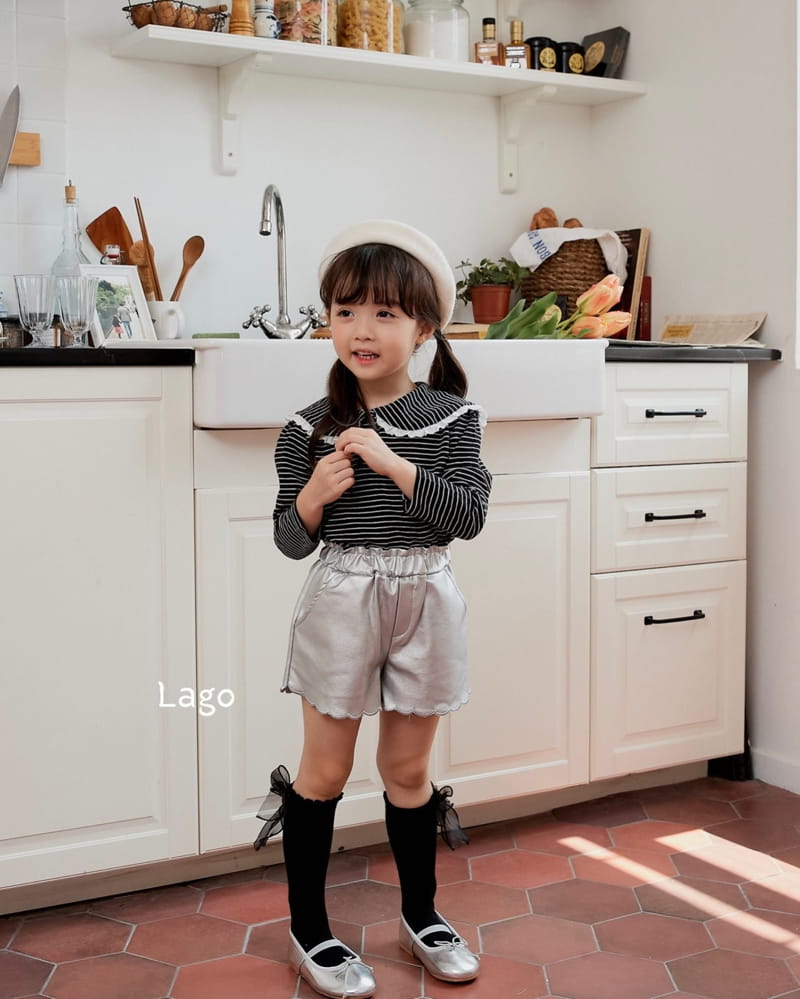 Lago - Korean Children Fashion - #discoveringself - Stripes Lace Collar Tee - 11