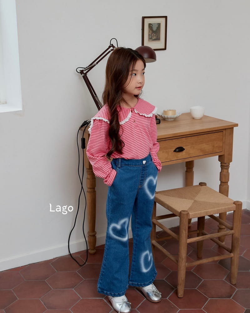 Lago - Korean Children Fashion - #minifashionista - Stripes Lace Collar Tee - 5