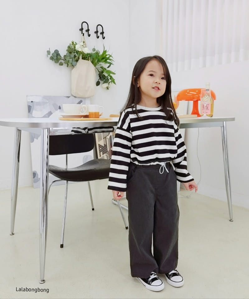 Lalabongbong - Korean Children Fashion - #designkidswear - Stripes Crop Tee