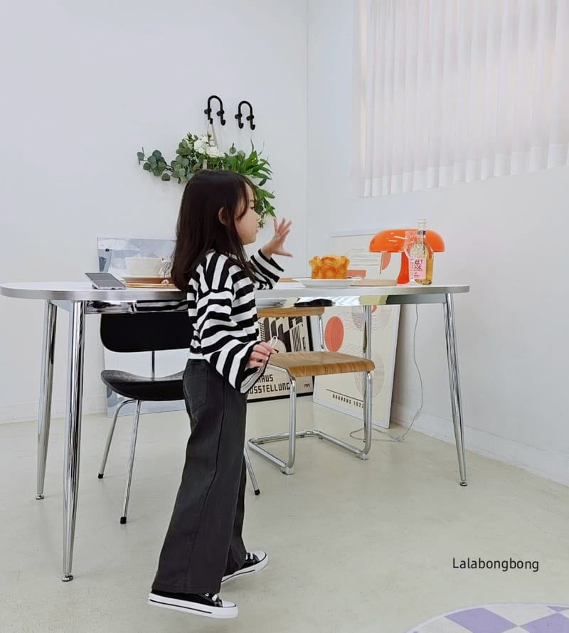 Lalabongbong - Korean Children Fashion - #kidsstore - Stripes Crop Tee - 5