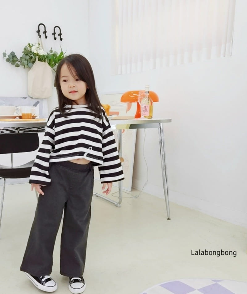 Lalabongbong - Korean Children Fashion - #prettylittlegirls - Stripes Crop Tee - 11