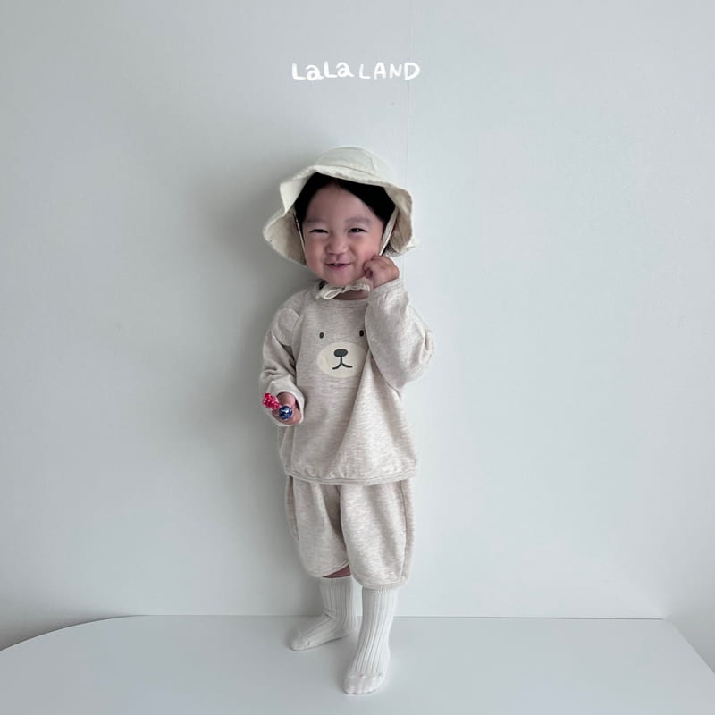 Lalaland - Korean Baby Fashion - #babyootd - Bebe Bear Ears Top Bottom Set - 2