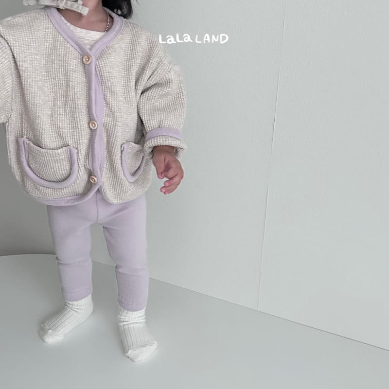 Lalaland - Korean Baby Fashion - #babyoutfit - Bebe Buttre Waffle Cardigan - 5