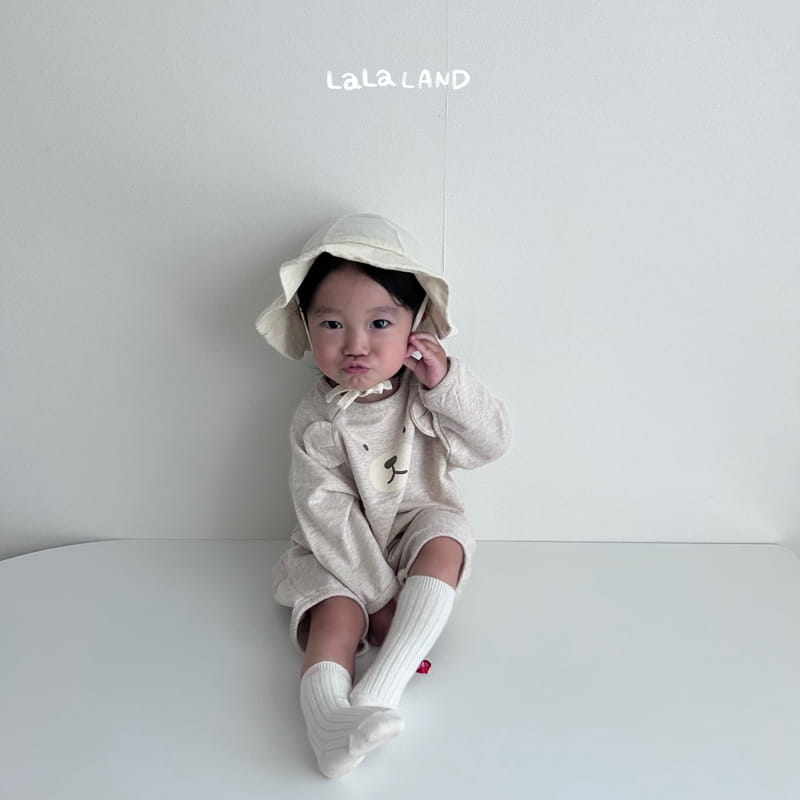 Lalaland - Korean Baby Fashion - #babyoutfit - Bebe Bear Ears Top Bottom Set - 3