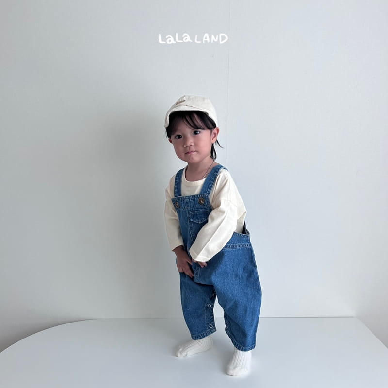Lalaland - Korean Baby Fashion - #babywear - Bebe Pie Denim Dungarees - 2