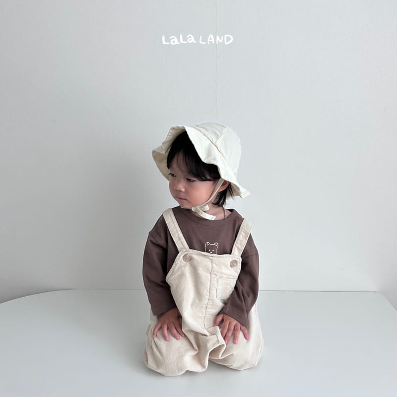 Lalaland - Korean Baby Fashion - #onlinebabyboutique - Bebe Rib Mini Pocket Dungarees - 2