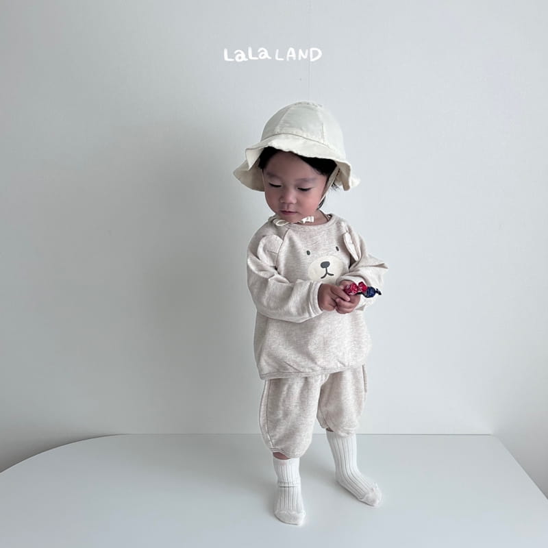 Lalaland - Korean Baby Fashion - #onlinebabyboutique - Bebe Bear Ears Top Bottom Set - 6