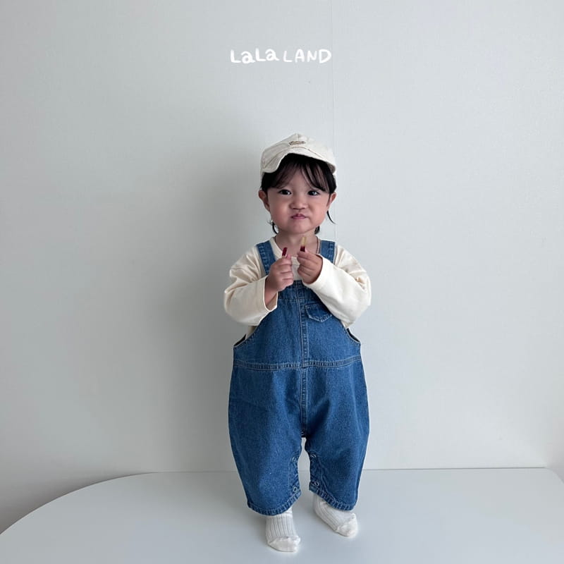 Lalaland - Korean Baby Fashion - #onlinebabyboutique - Bebe Pie Denim Dungarees - 4