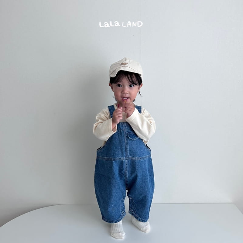 Lalaland - Korean Baby Fashion - #smilingbaby - Bebe Pie Denim Dungarees - 5
