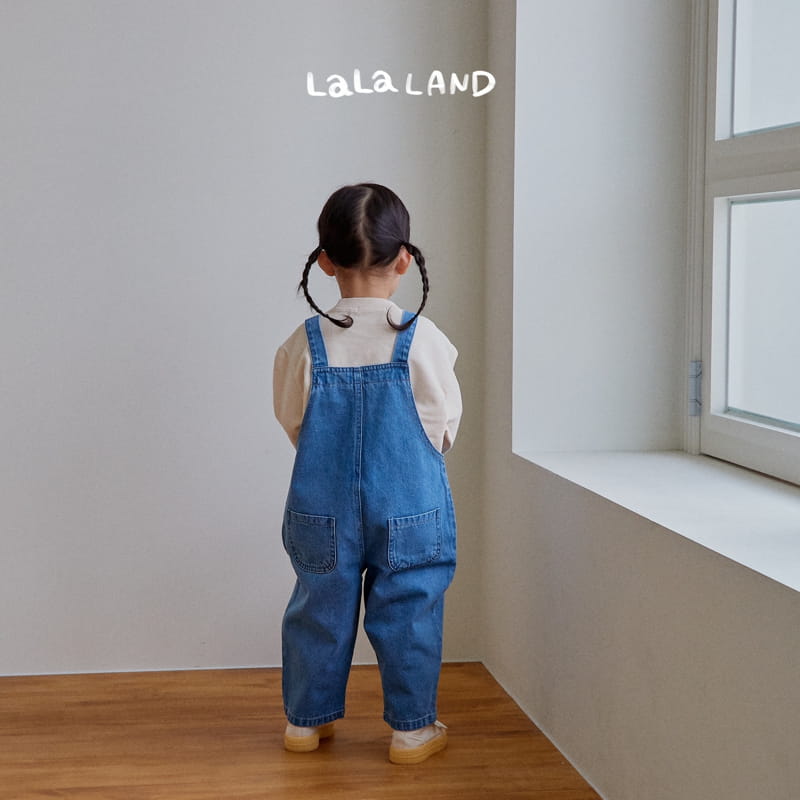Lalaland - Korean Children Fashion - #childrensboutique - Pie Denim Dungarees Pants - 8