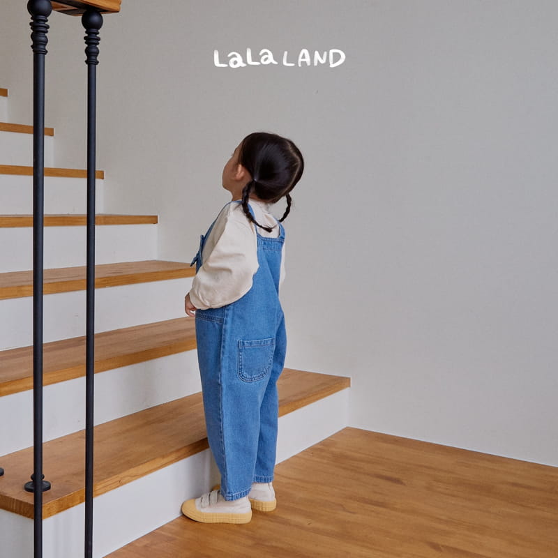Lalaland - Korean Children Fashion - #kidsshorts - Pie Denim Dungarees Pants - 12
