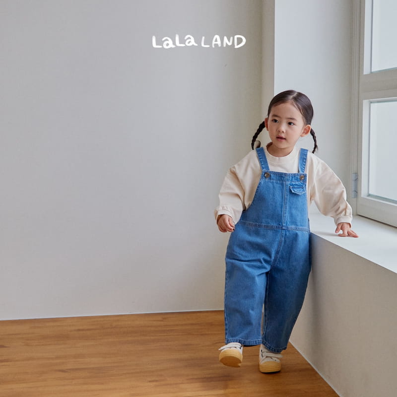 Lalaland - Korean Children Fashion - #stylishchildhood - Pie Denim Dungarees Pants - 6