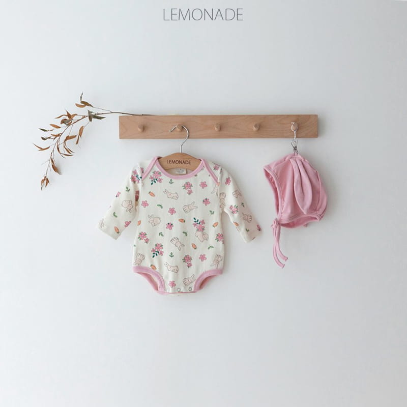 Lemonade - Korean Baby Fashion - #babyboutique - Flower Rabbit Bodysuit with Bonnet - 2