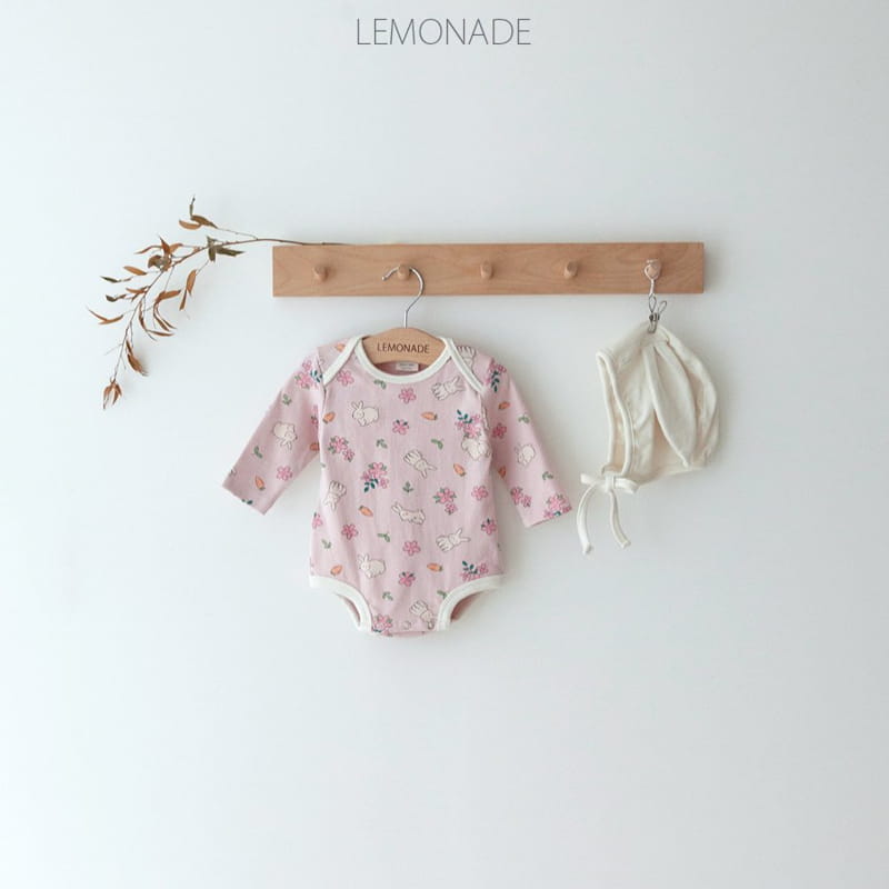 Lemonade - Korean Baby Fashion - #babyboutiqueclothing - Flower Rabbit Bodysuit with Bonnet - 3