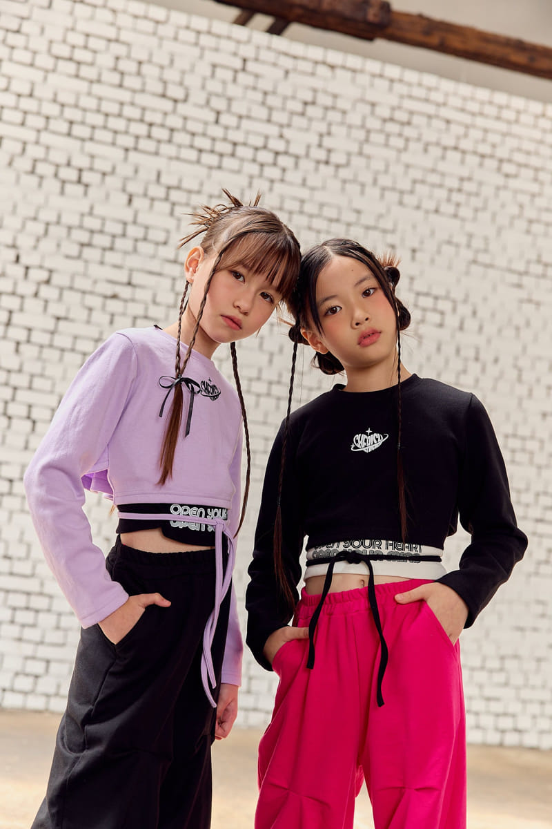 Lilas - Korean Children Fashion - #fashionkids - Heart Back Wrinkle Tee - 2