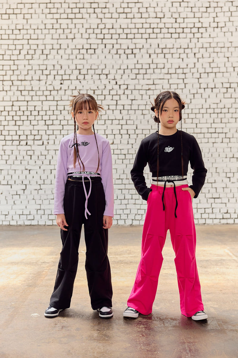 Lilas - Korean Children Fashion - #kidsshorts - Heart Back Wrinkle Tee - 4