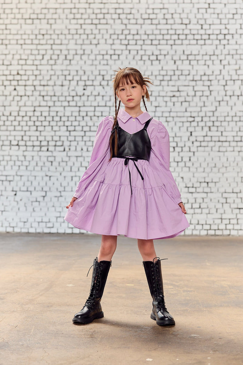 Lilas - Korean Children Fashion - #littlefashionista - Collar One-piece - 2