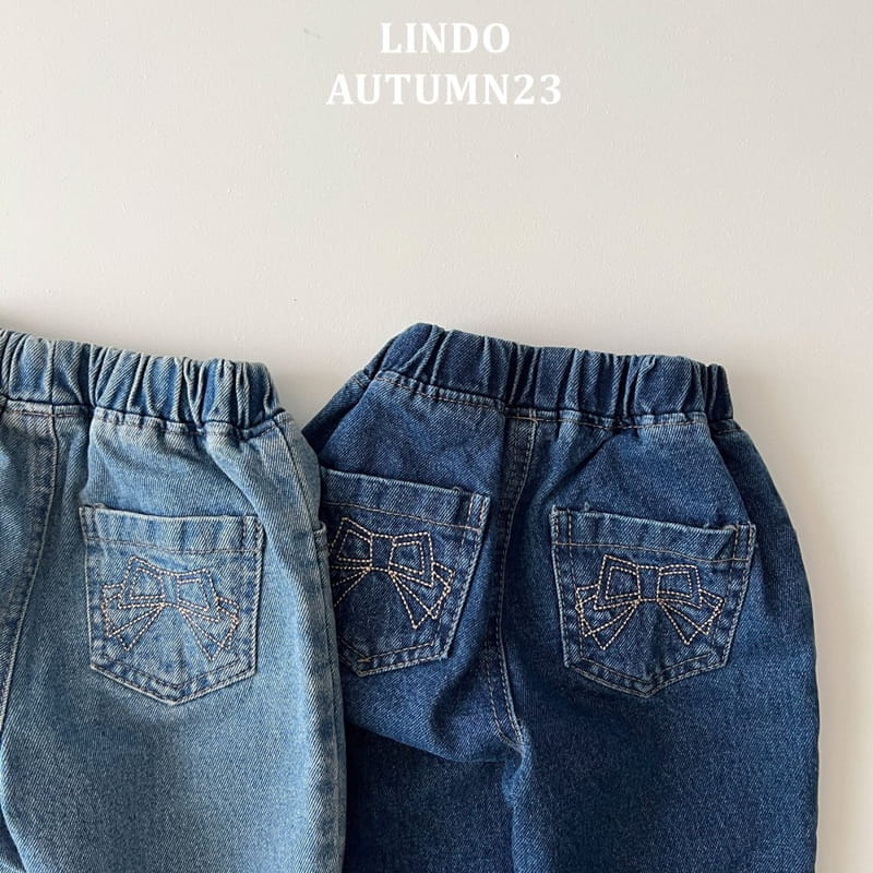Lindo - Korean Children Fashion - #Kfashion4kids - Ribbon Embrodiery Jeans - 2