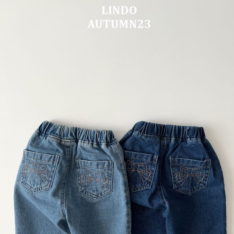 Lindo - Korean Children Fashion - #childofig - Ribbon Embrodiery Jeans - 7
