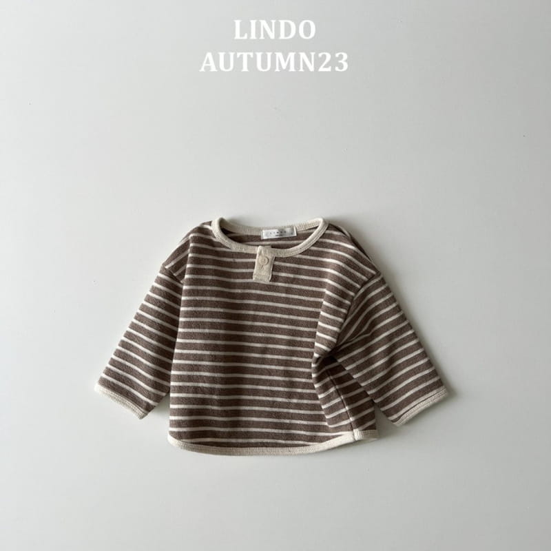 Lindo - Korean Children Fashion - #magicofchildhood - One Button Stripes Tee - 3