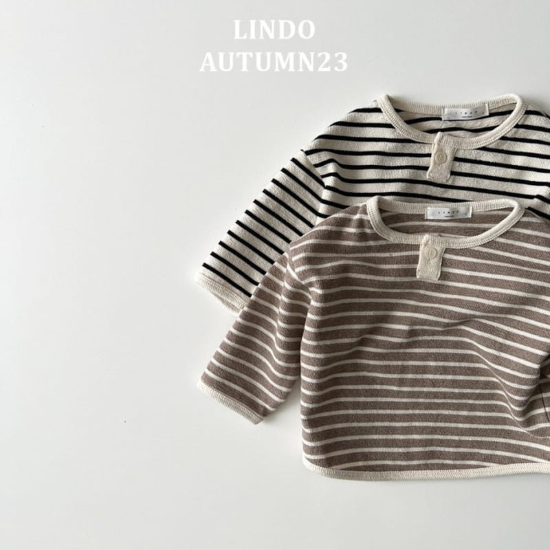 Lindo - Korean Children Fashion - #magicofchildhood - One Button Stripes Tee - 4