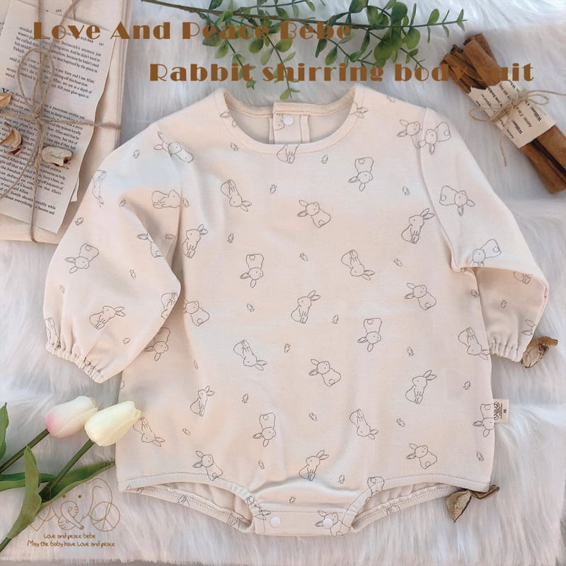 Love And Peace - Korean Baby Fashion - #babyboutique - Rabbit Shirring Bodysuit - 3