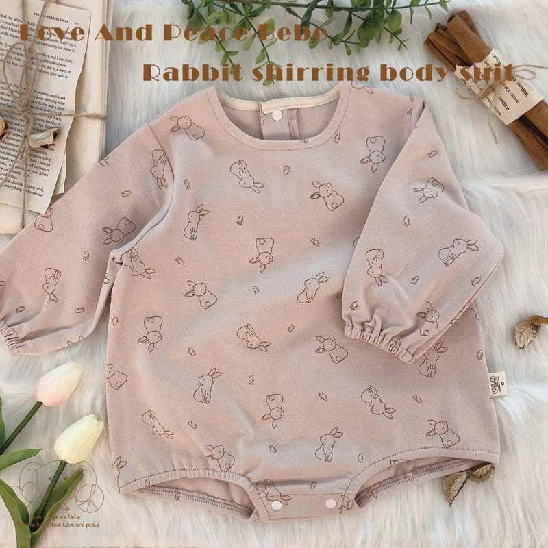 Love And Peace - Korean Baby Fashion - #babyboutique - Rabbit Shirring Bodysuit - 4