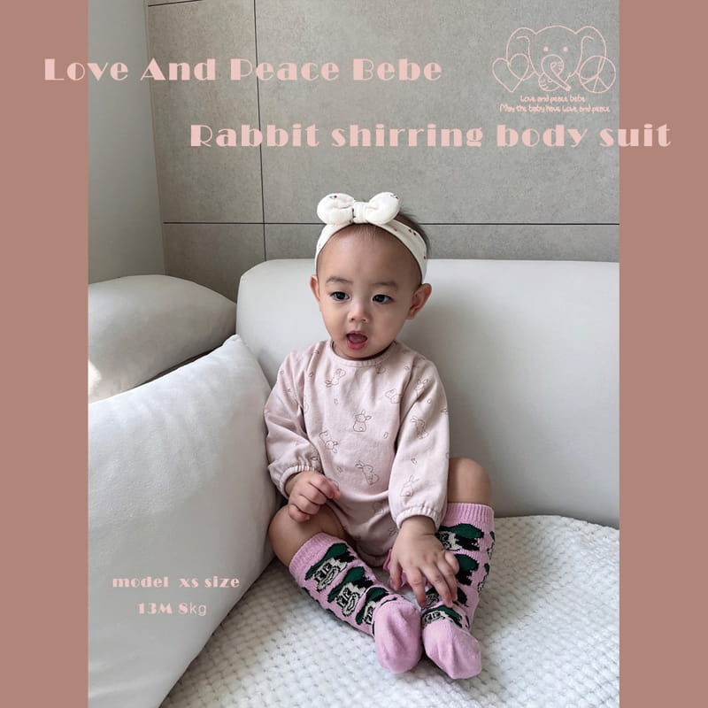Love And Peace - Korean Baby Fashion - #babyfever - Rabbit Shirring Bodysuit - 7