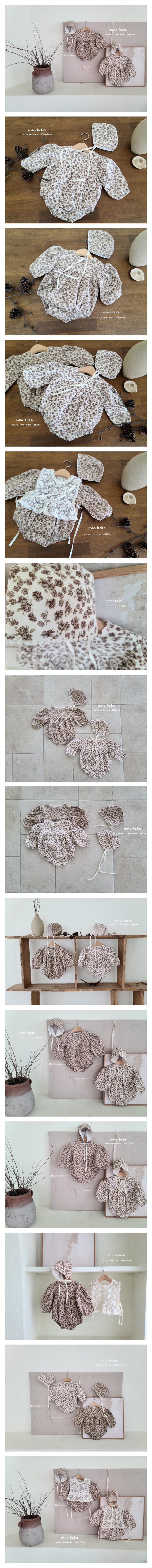 Mac - Korean Baby Fashion - #babyboutiqueclothing - Puff Bodysuit Bonnet Set