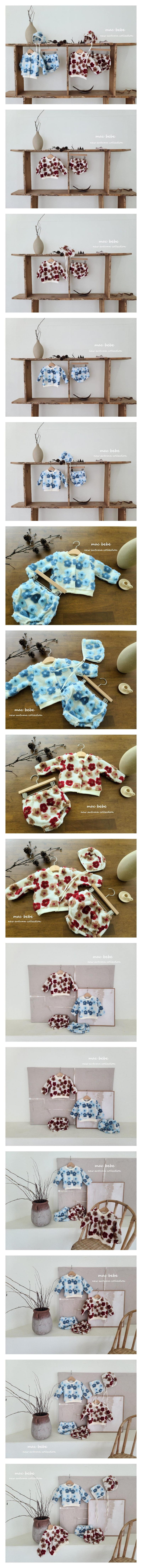 Mac - Korean Baby Fashion - #onlinebabyboutique - Bbogle Flower Cardigan Set