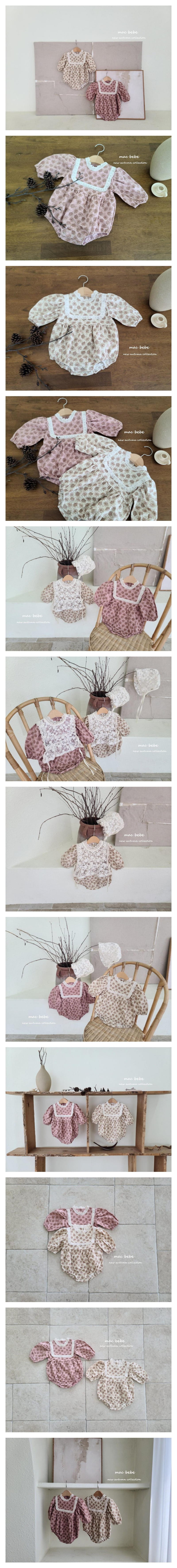 Mac - Korean Baby Fashion - #onlinebabyshop - Flower Bodysuit