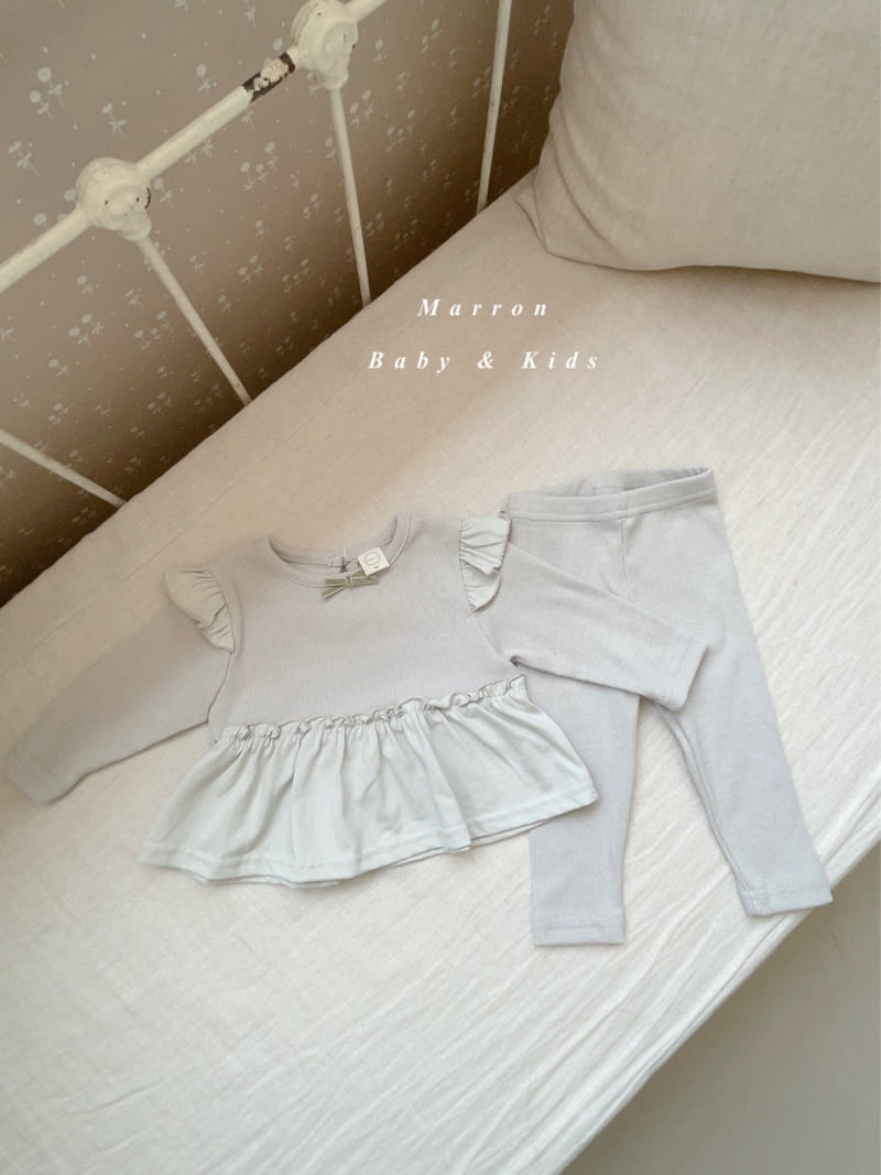 Marron Kid - Korean Baby Fashion - #babyboutiqueclothing - Ribbon Top Bottom Set - 8