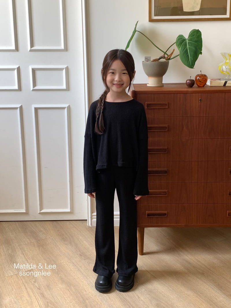 Matilda & Lee - Korean Children Fashion - #Kfashion4kids - Knit Crop Top Bottom Set - 10