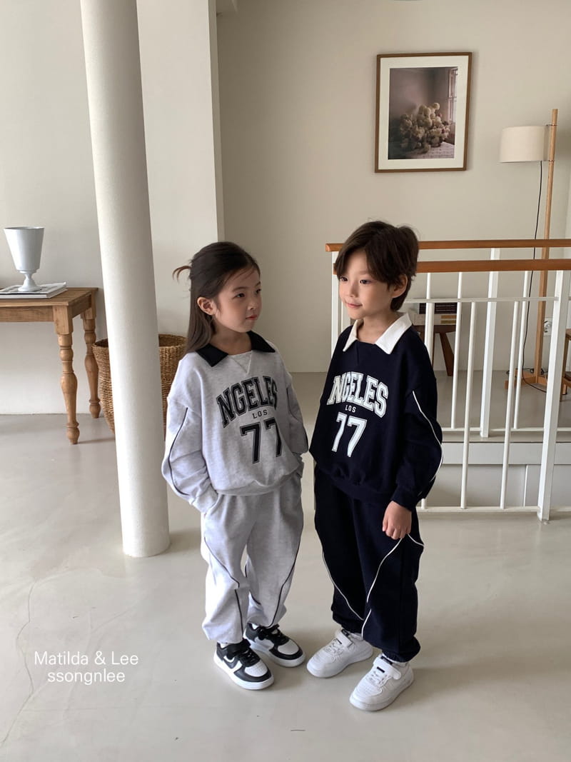 Matilda & Lee - Korean Children Fashion - #childofig - 77 Collar Pping Top Bottom Set - 6