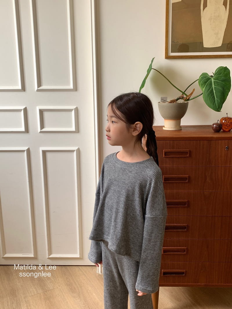 Matilda & Lee - Korean Children Fashion - #childrensboutique - Knit Crop Top Bottom Set - 3