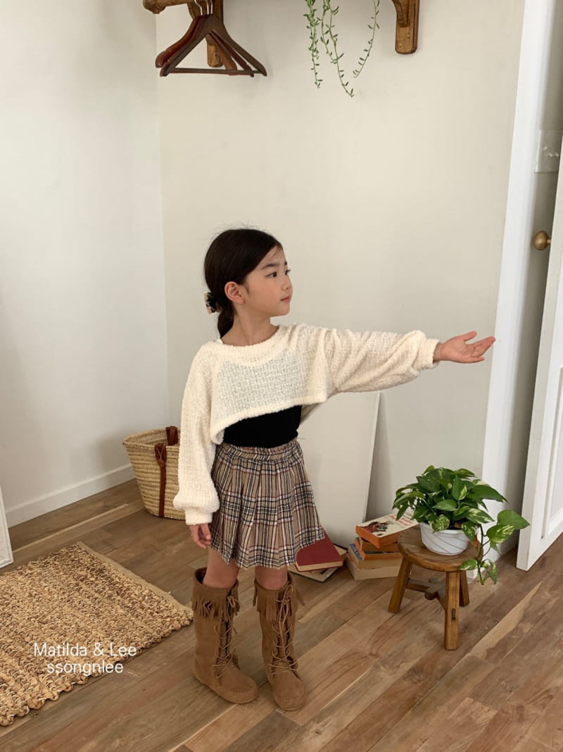 Matilda & Lee - Korean Children Fashion - #designkidswear - Check Wrinkle Skirt - 7