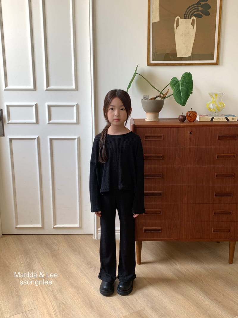 Matilda & Lee - Korean Children Fashion - #kidzfashiontrend - Knit Crop Top Bottom Set - 9