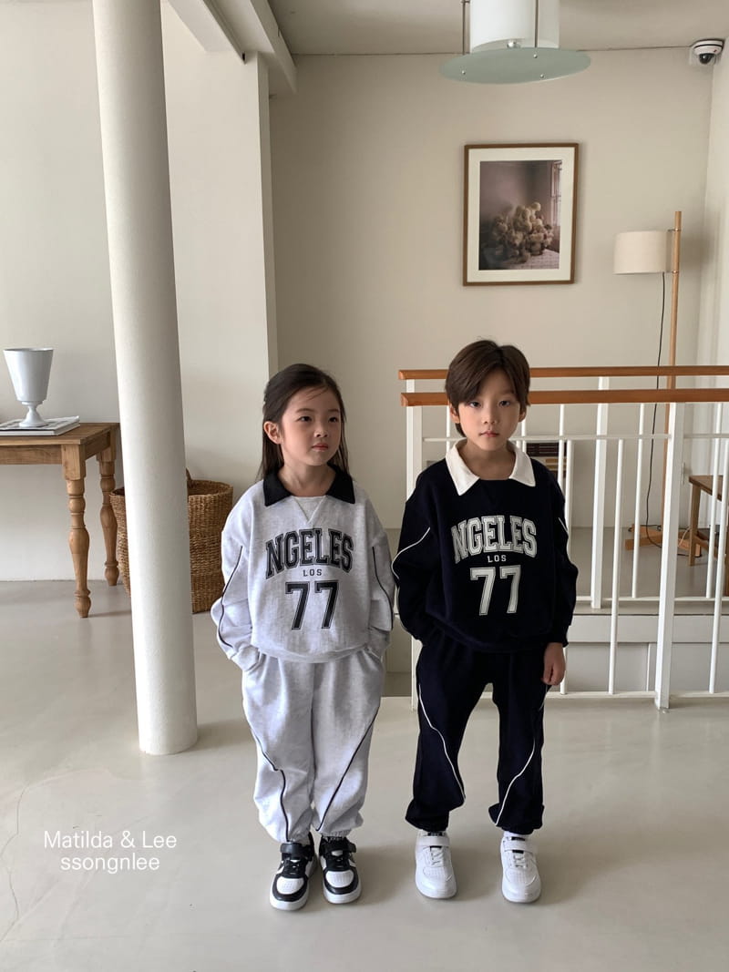 Matilda & Lee - Korean Children Fashion - #minifashionista - 77 Collar Pping Top Bottom Set